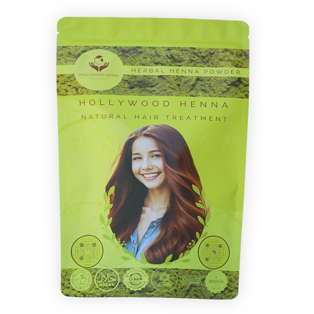 Herbal Henna Powder Pouch - Natural Hair Treatment - Organic & Ammonia-Free (0.5 lbs) HOLLYWOOD HENNA