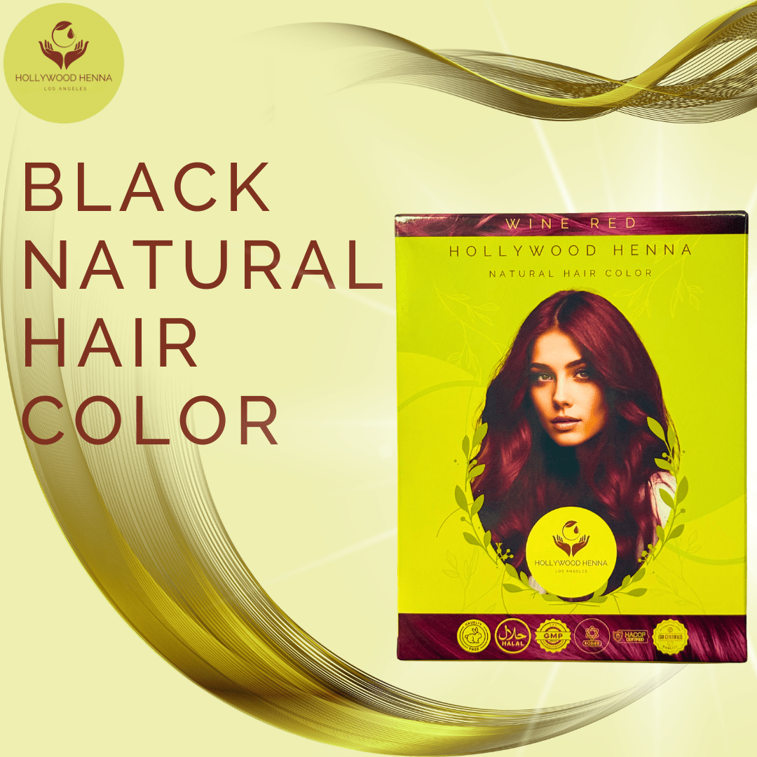 Wine Red Henna Hair Color Kit - Ammonia - Free, Organic, with Application Tools (0.22 lbs) - HOLLYWOOD HENNA