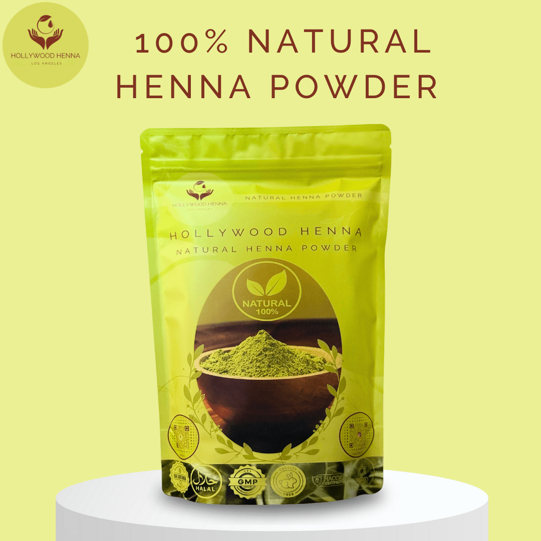 Natural Henna Powder Pouch - Ammonia - Free, Chemical - Free Hair Treatment (0.5 lbs) - HOLLYWOOD HENNA