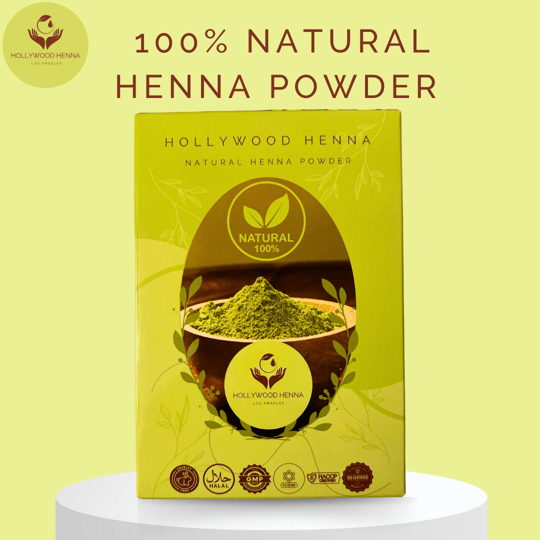 Natural Henna Powder Box - Ammonia - Free - Treatment (0.22 lbs) - HOLLYWOOD HENNA