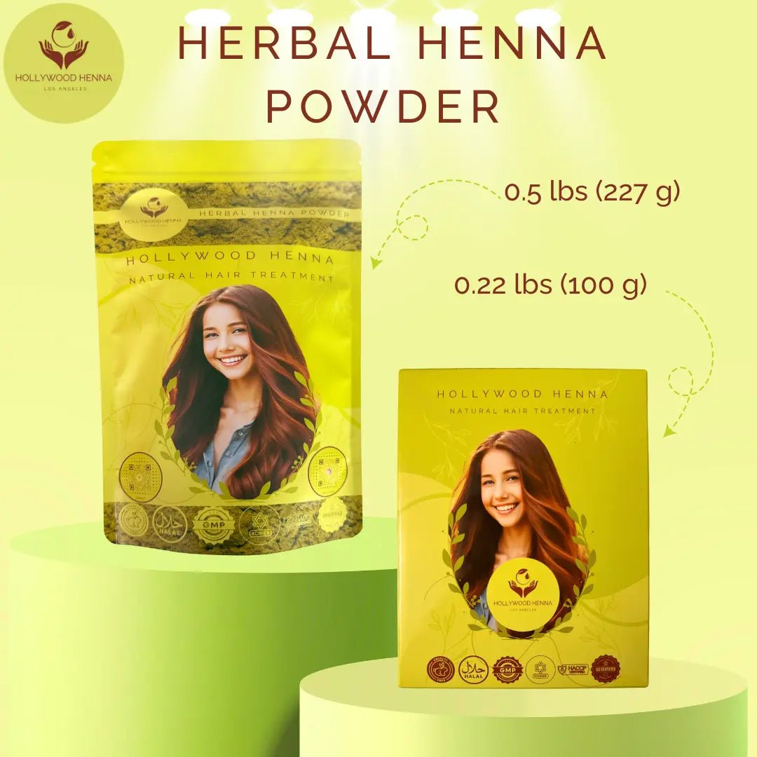 Herbal Henna Box - Natural Hair Treatment - Organic & Ammonia - Free, with Application Tools (0.22 lbs) - HOLLYWOOD HENNA
