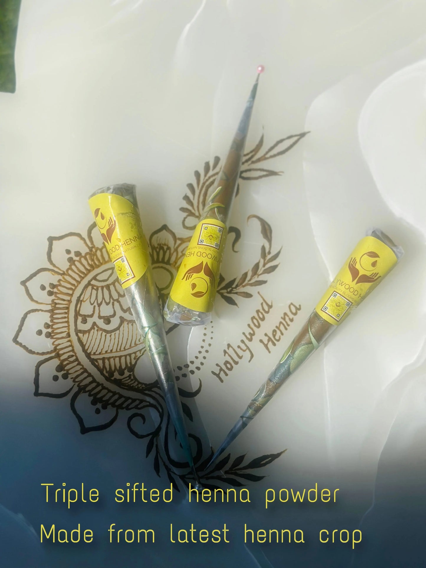 100% Natural, ALL - IN - ONE HENNA KIT - Ready - to - Use Handmade Organic Henna Cones with Aftercare Supplies (10 Cones), 15 - 18g Each - HOLLYWOOD HENNA