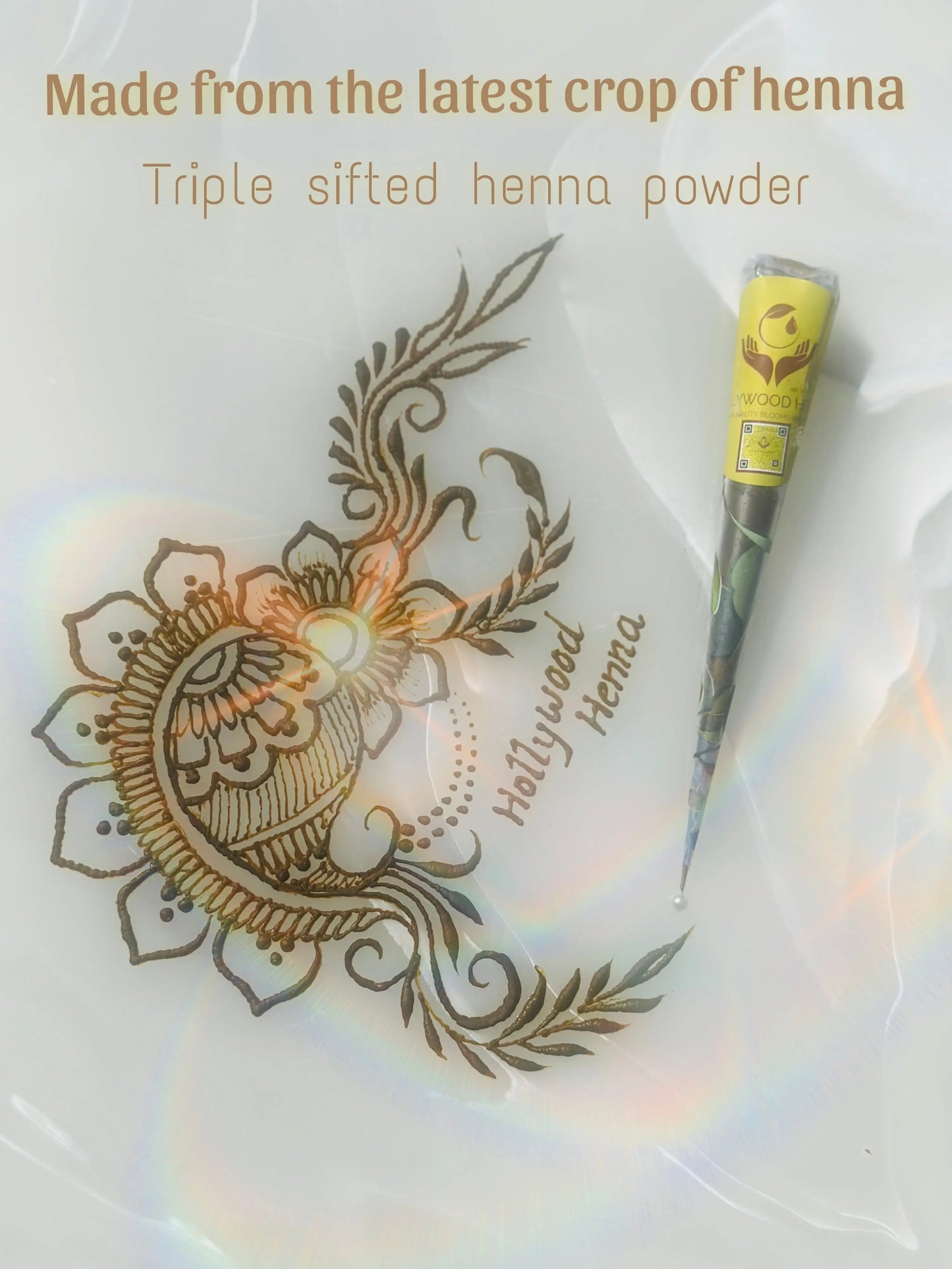 100% Natural, ALL - IN - ONE HENNA KIT - Ready - to - Use Handmade Organic Henna Cones with Aftercare Supplies (10 Cones), 15 - 18g Each - HOLLYWOOD HENNA