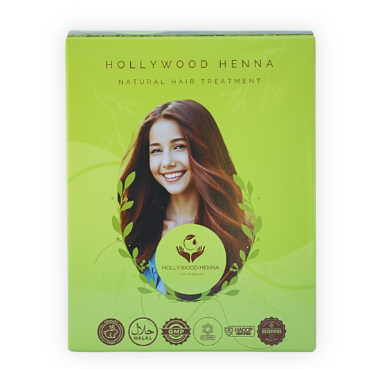 Herbal Henna Box - Natural Hair Treatment - Organic & Ammonia-Free, with Application Tools (0.22 lbs) HOLLYWOOD HENNA