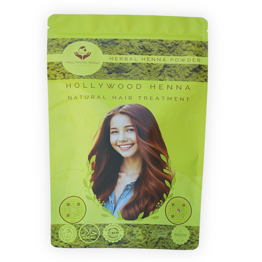 Herbal Henna Powder Pouch - Natural Hair Treatment - Organic & Ammonia-Free (0.5 lbs) HOLLYWOOD HENNA