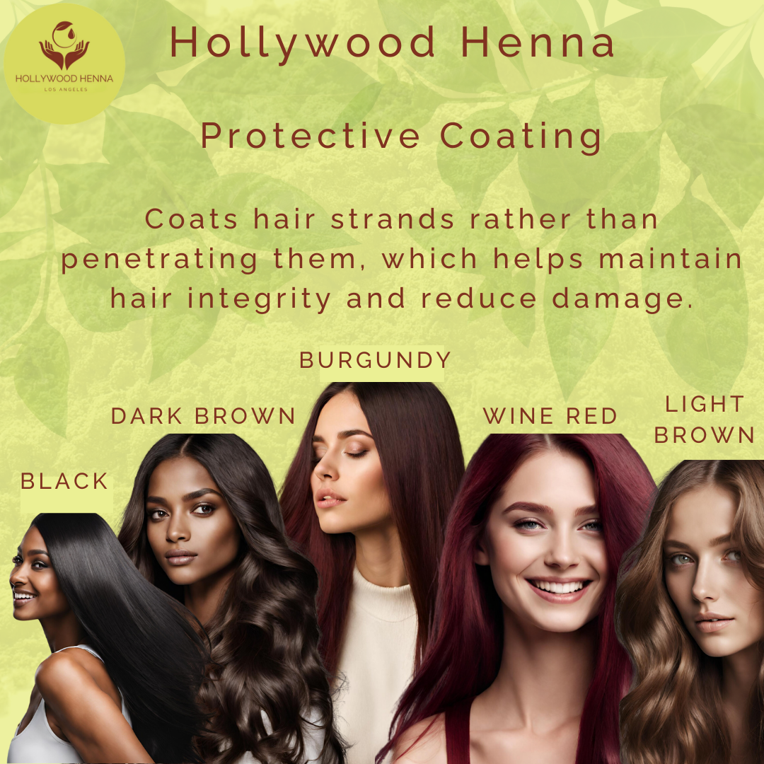 Wine Red Henna Hair Color Kit - Ammonia-Free, Organic, with Application Tools (0.22 lbs)