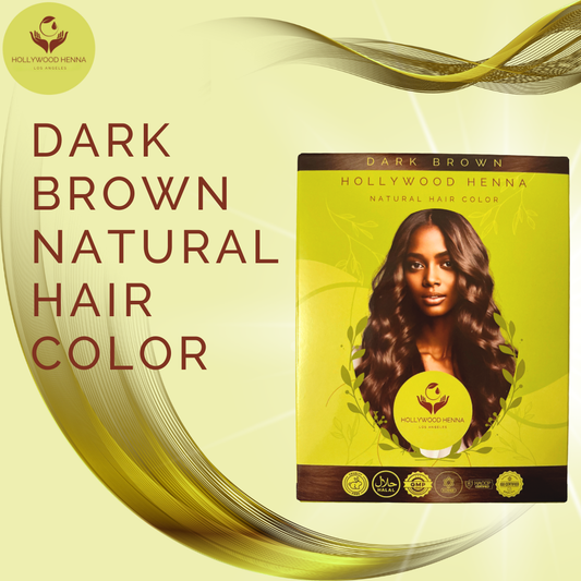 Dark Brown Henna Hair Color kit - Ammonia-Free, Organic, with Application Tools (0.22 lbs)