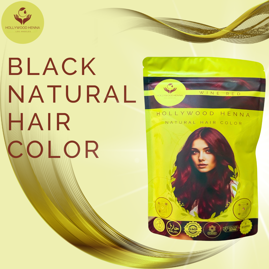 Wine Red Henna Hair Color Pouch - Ammonia-Free, Organic, and Long-Lasting (0.5 lbs)