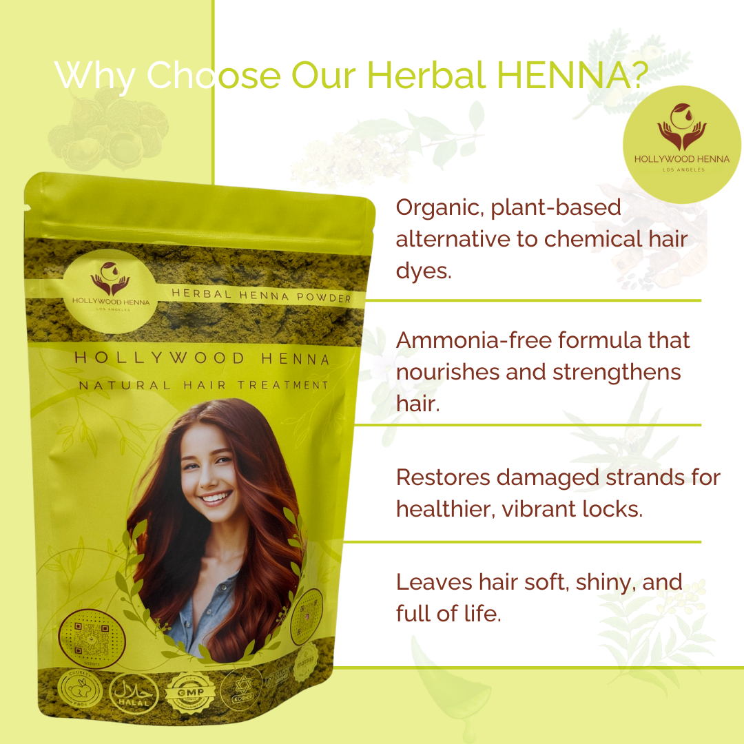 Herbal Henna Powder Pouch - Natural Hair Treatment - Organic & Ammonia-Free (0.5 lbs)