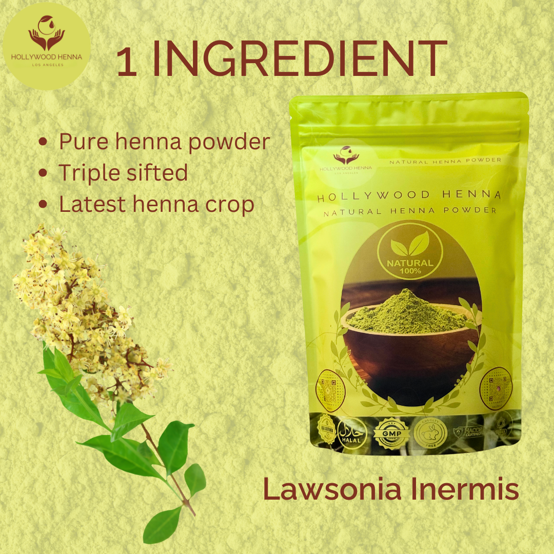 Natural Henna Powder Pouch - Ammonia-Free, Chemical-Free Hair Treatment (0.5 lbs)