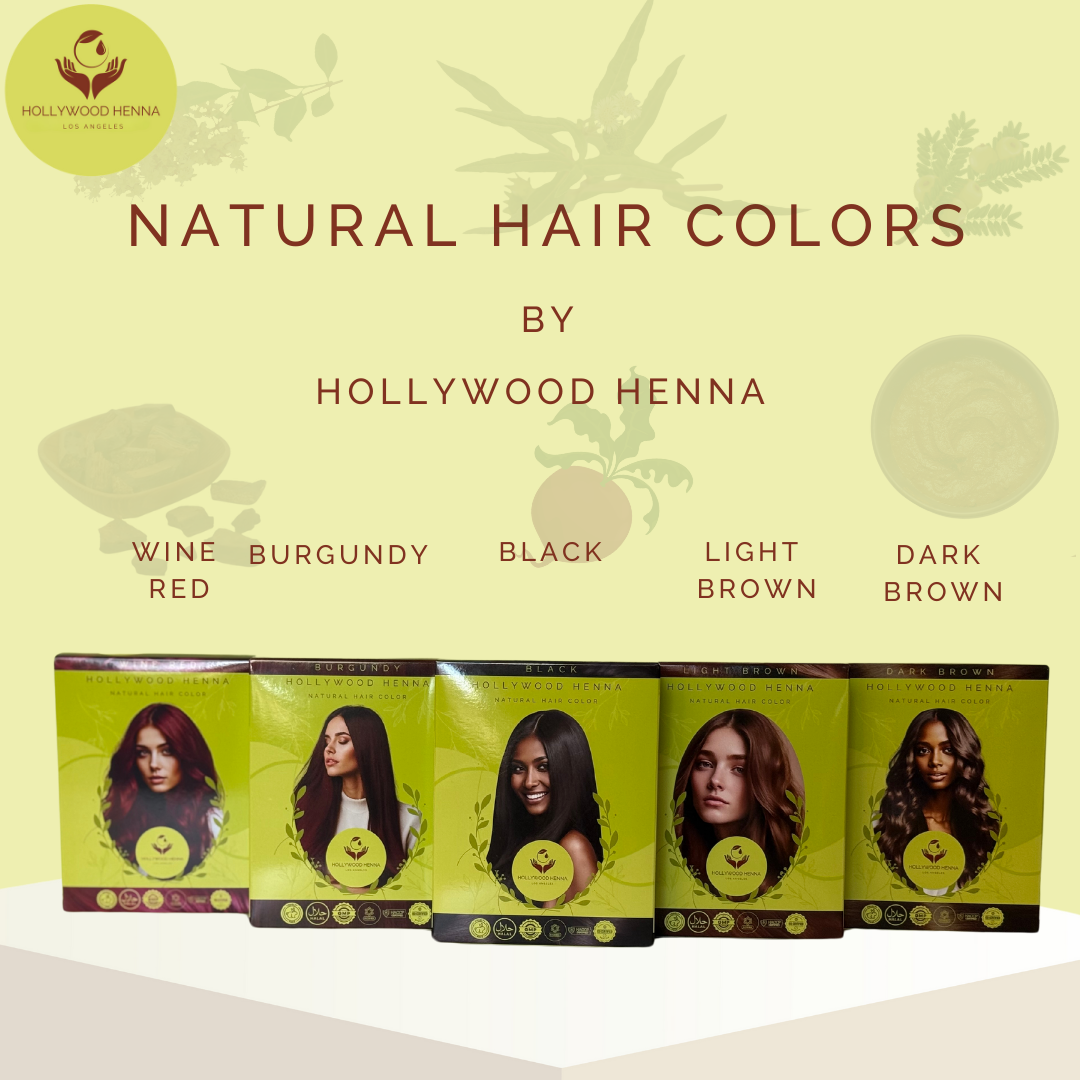 Black Henna Hair Color Kit - Ammonia-Free, Organic, with Application Tools (0.5 lbs)